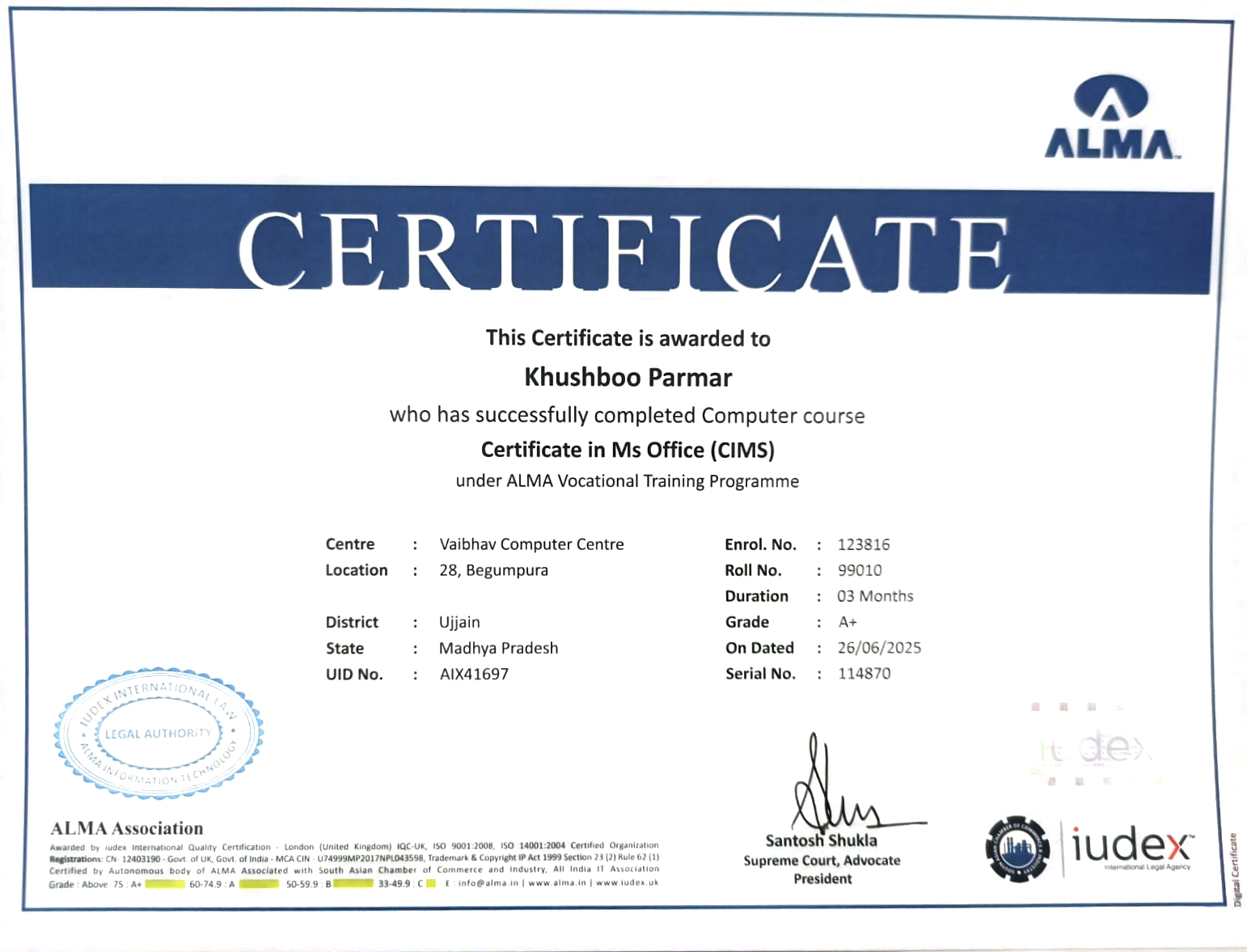 Certificate 11